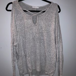 Grey open arm sweater